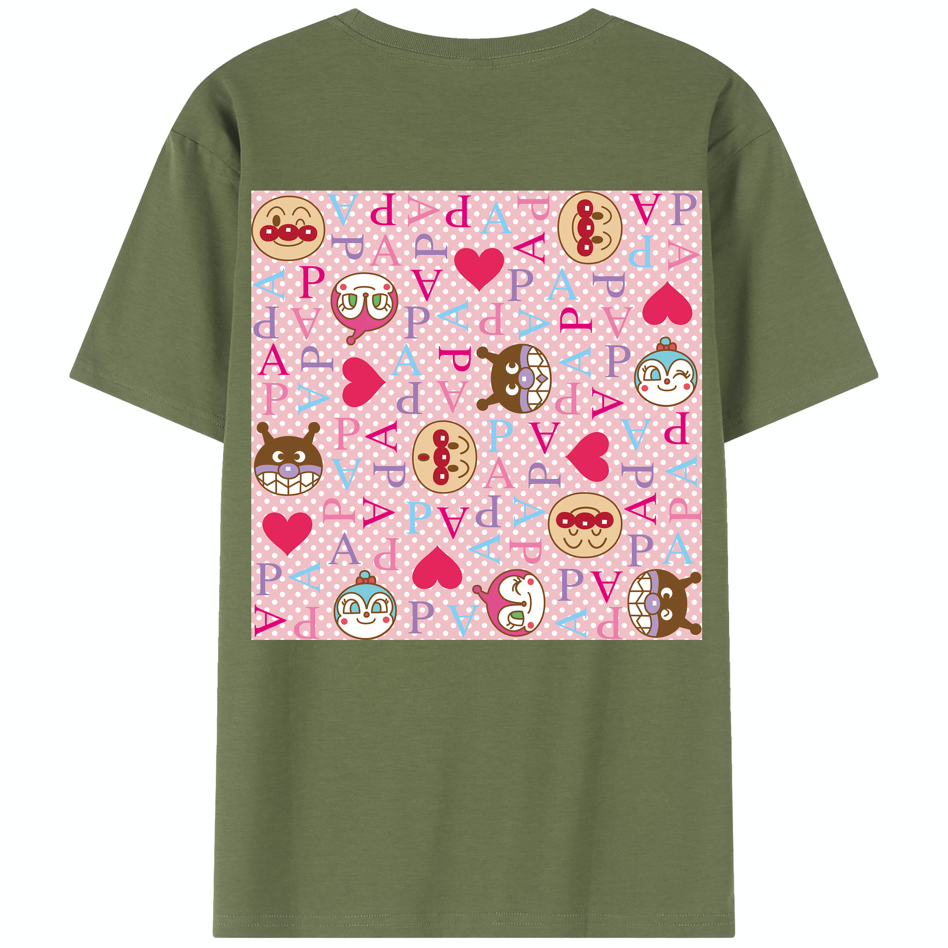 （画像用） アンパンマン Anpanman 綿100％半袖Tシャツ（背面プリント）